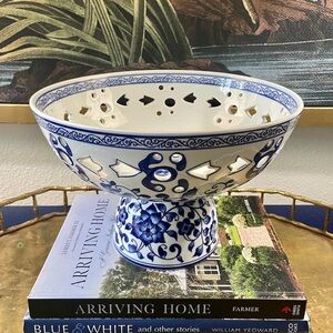 Vintage Bombay Pedestal Centerpiece Bowl